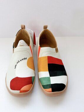 Size 10.5 UIN Hold That Color Women’s Slip-On Shoes Canvas Colorful Flats
